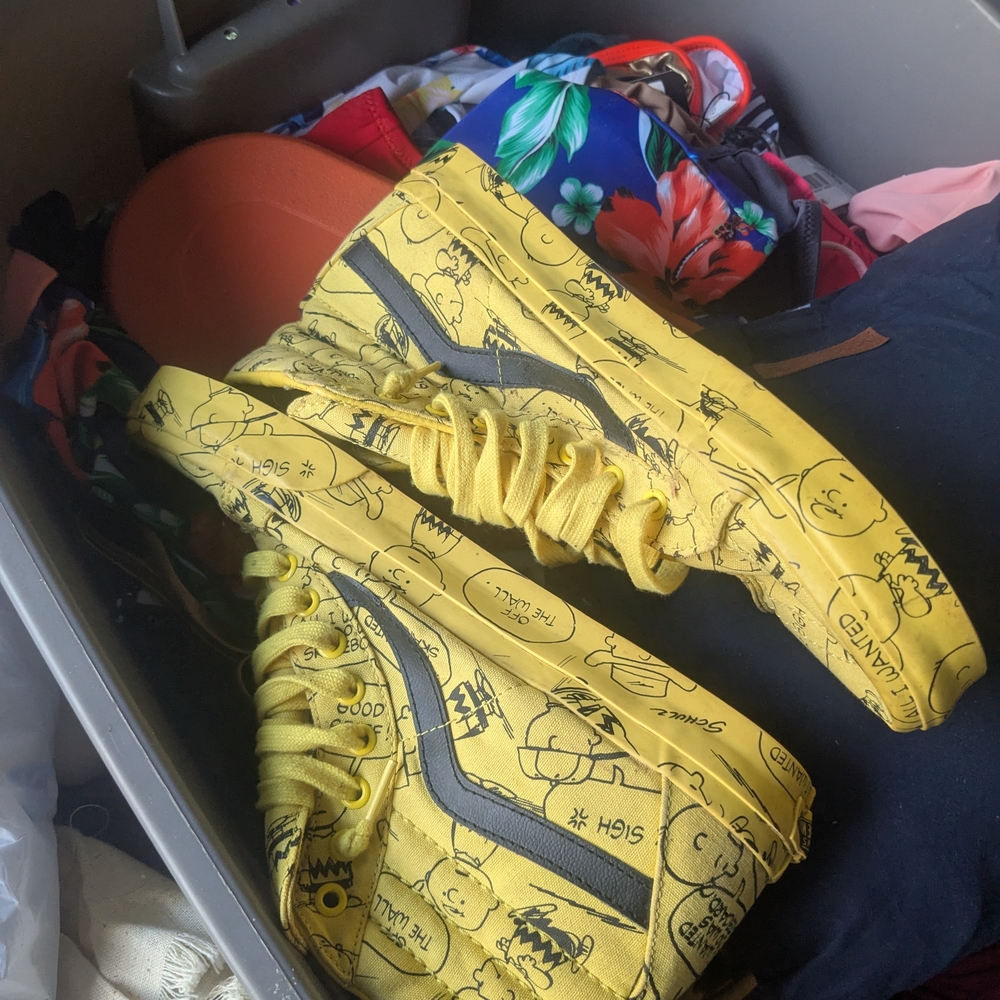 Yellow Graphic High-Top Vans